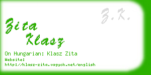 zita klasz business card